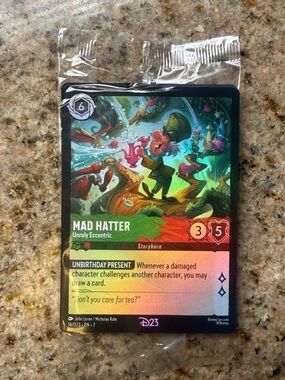 Disney Lorcana Mad Hatter Unruly Eccentric D23 Promo Card 16/D23 Factory Sealed